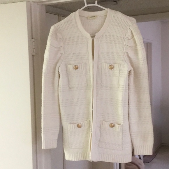 L'AGENCE/IVORY-“MARINA”TEXTURED CARDIGAN - Picture 1 of 14